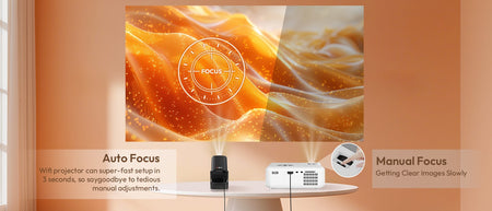 XGODY Projector 4K 350ANSI Short Throw Speaker Base Android Bluetooth WiFi Native 1080P Auto FocusHome Theater