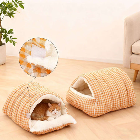 Thiened Warm Winter House Semi-Closed Dog House Detachable Waable Pet Mat Se Feeling Pet Bed for s And Dogs