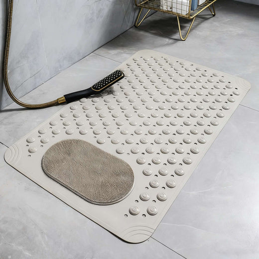 Anti-slip Shower Stall Mat Shower Room Mats with Suction Cup Non-slip Bath Rug Foot Massage Shower Carpet for Home Bathroom