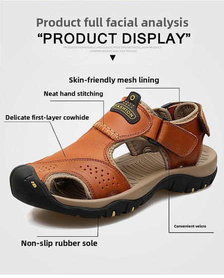 2025 Man's shoes Genuine Leather Men Sandals Summer Men's Shoes Outdoor Water Shoes Leather Sandals For Men men summer sandals