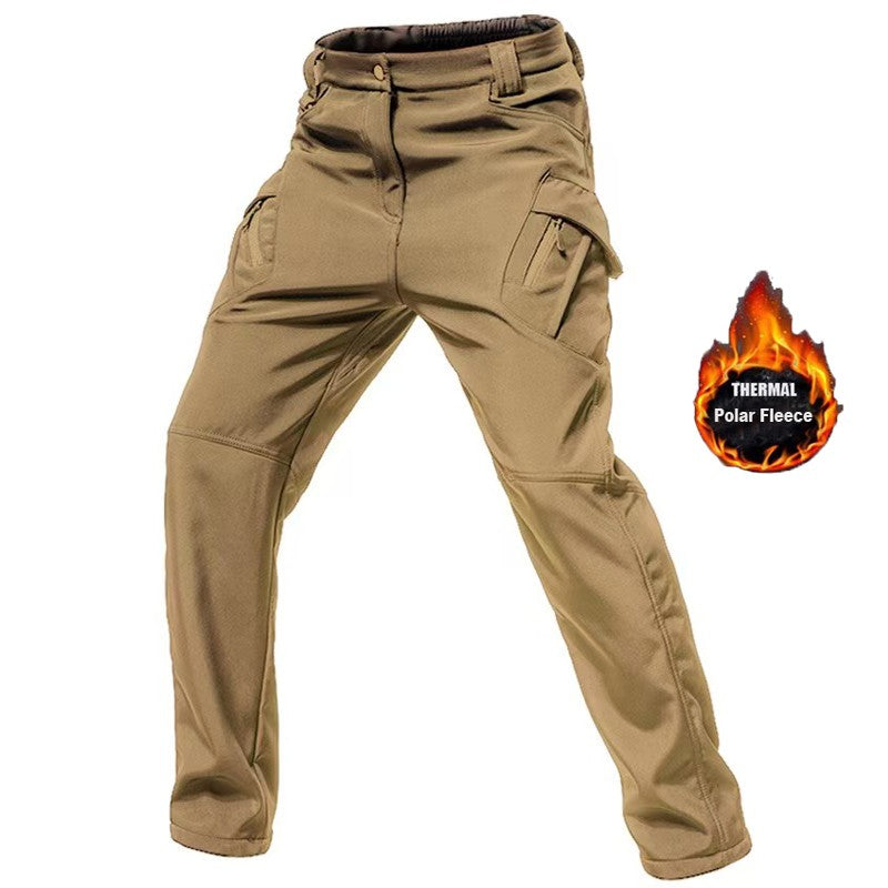 Men's Winter Autumn Fleece Softshell Pants Tactical Military Combat Cargo Trousers Hiking Camping Climbing Casual Sportwears