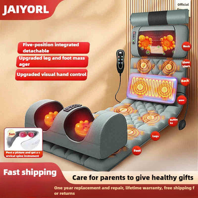 Electric Full Body Massage Mattress With Heating Hand Control Shoulder Neck Waist Airbag Back Kneading vibration Massage Cushion