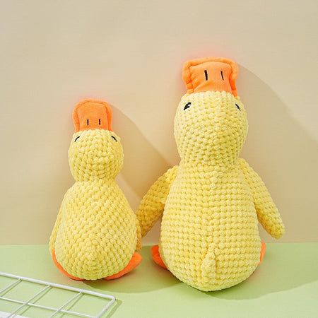 Plush Companion Sleeping Duck Dog Toys for Small Large Dogs Bite Resistant Teeth Grinding Sound Relief Duck Sound Toy
