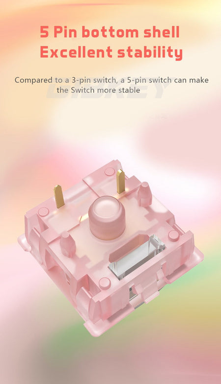 Outemu Silent Peach V3 Switch Lubed Mute Lemon V3 Switches Mechanical Keyboard Linear Tactile 5Pin Hot swap Pre Lubed PA66 POM