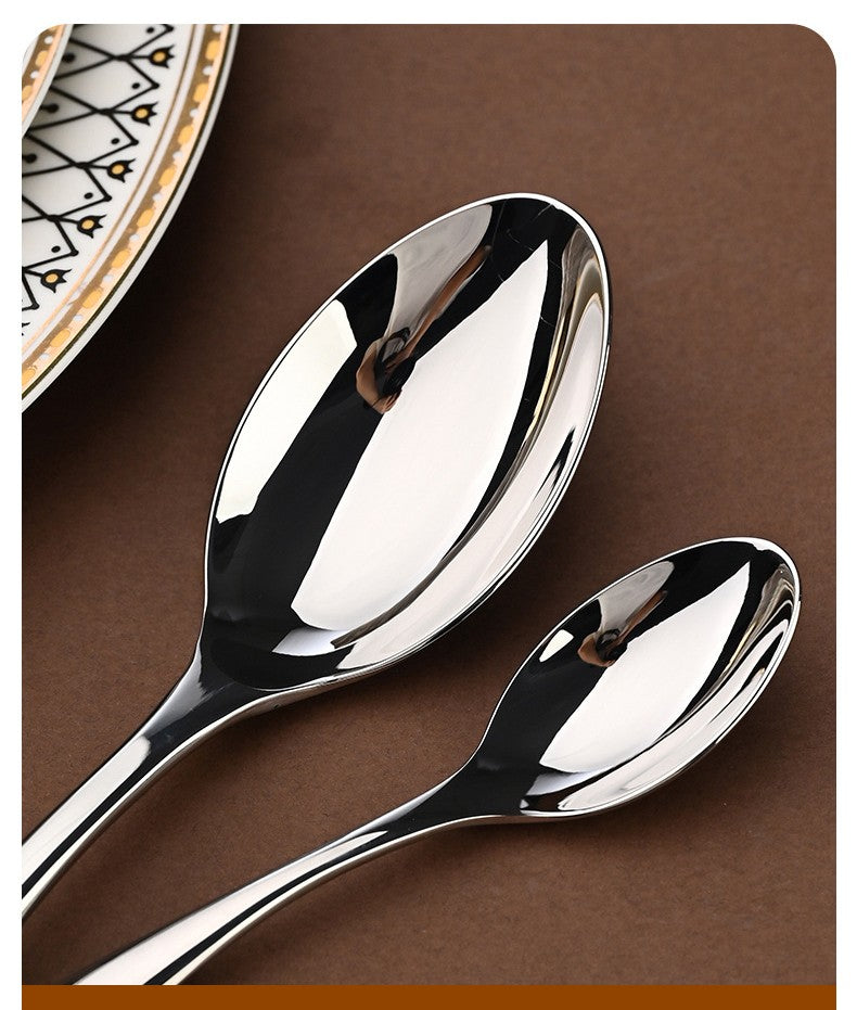5Pcs 304 stainless steel tableware set steak knife fork cutlery set restaurant kitchen Home commercial high-end dinnerware
