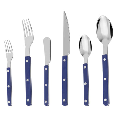 6Pcs Stainless Steel Flatware Set Rivet Design Finely Polished Knife Fork and Spoon Silverware for Kitchen Restaurants Gathering