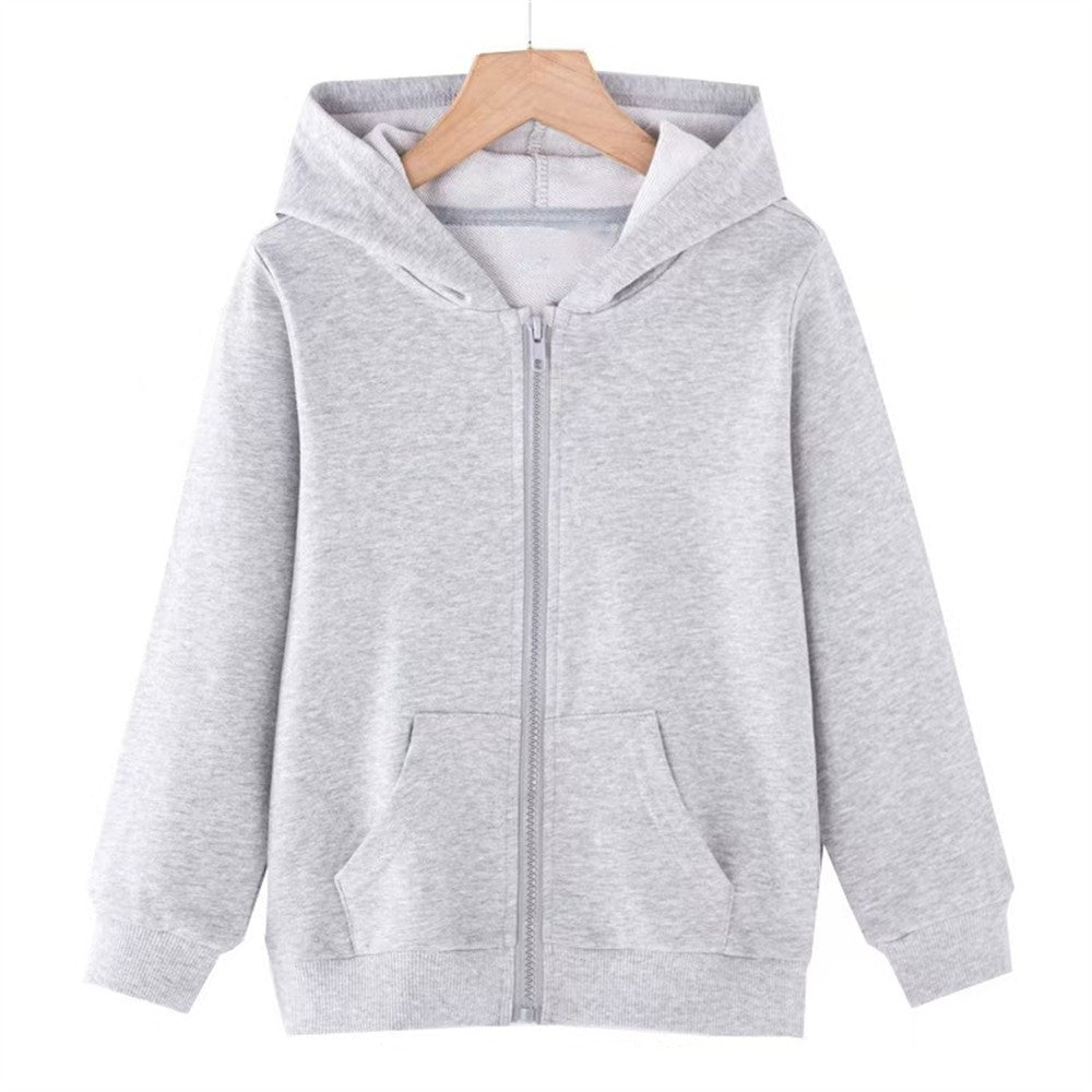 Children tops Zipper style Hoodies Coat Boy black Girls Pink Age 3-12 Kids Sweatshirt festival festival gifts Solid color