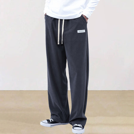 Mens Corduroy Joggers Pants Casual Cargo Pants Drawstring Elastic Waist Baggy Tapered Sweatpants with Pockets Outdoor Sweatpants
