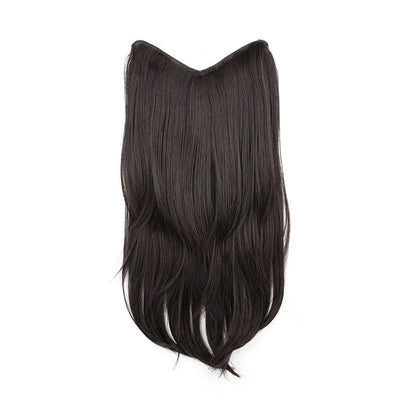22Inch Synthetic V-Shape Long Straight Hair Extension Layered Hairpiece Natural Invisible Everyday Wear for Women Daily Party