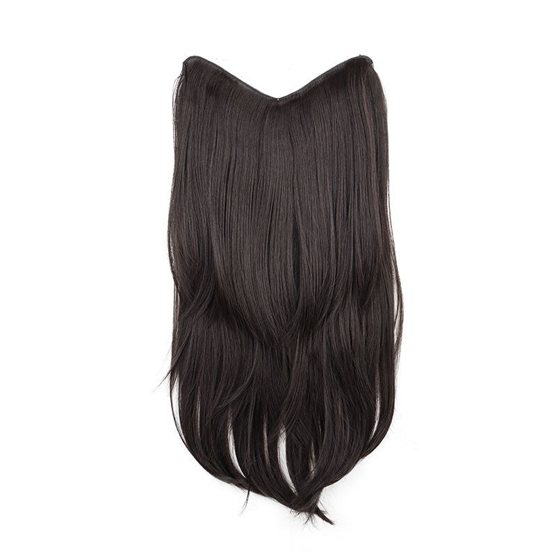 22Inch Synthetic V-Shape Long Straight Hair Extension Layered Hairpiece Natural Invisible Everyday Wear for Women Daily Party