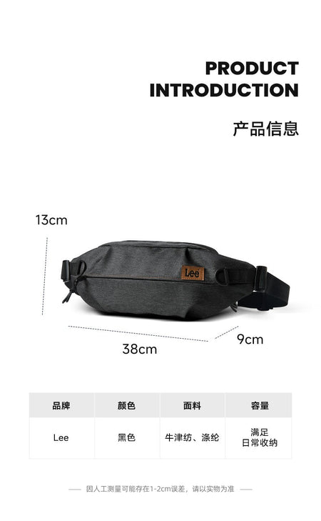LEE Women Men Oxford Crossbody Waist Bag Waterproof Running Sport Single Shoulder Slingbag Travel iPad Pocket Daily Fanny Pack