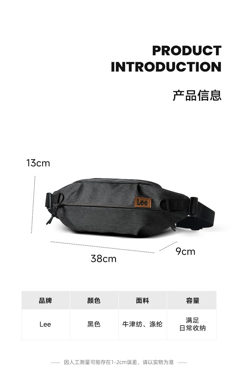 LEE Women Men Oxford Crossbody Waist Bag Waterproof Running Sport Single Shoulder Slingbag Travel iPad Pocket Daily Fanny Pack