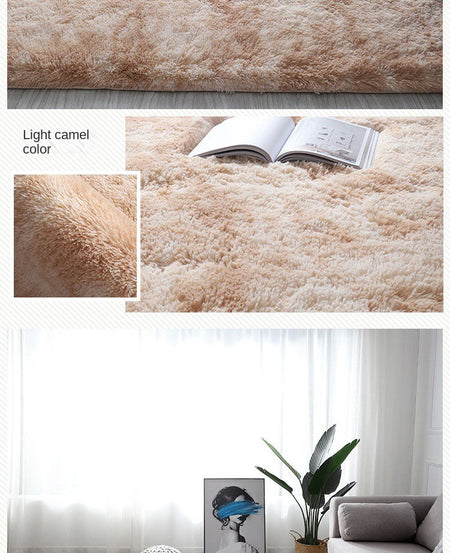 VIKAMA Ultra Soft Shaggy Round Rug Pad Fluffy White Carpet Living Room Home Decor Bedroom Kids Room Salon Thick Pile Carpet
