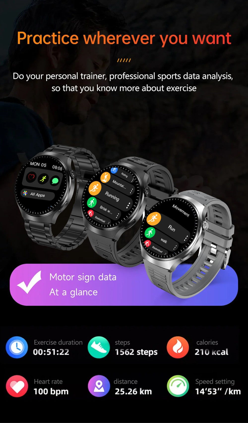 G.L Wear 2025 New Men's Smart Watch HD Display Health Tracking Bluetooth Calling Voice Assistant Sports Smartwatch