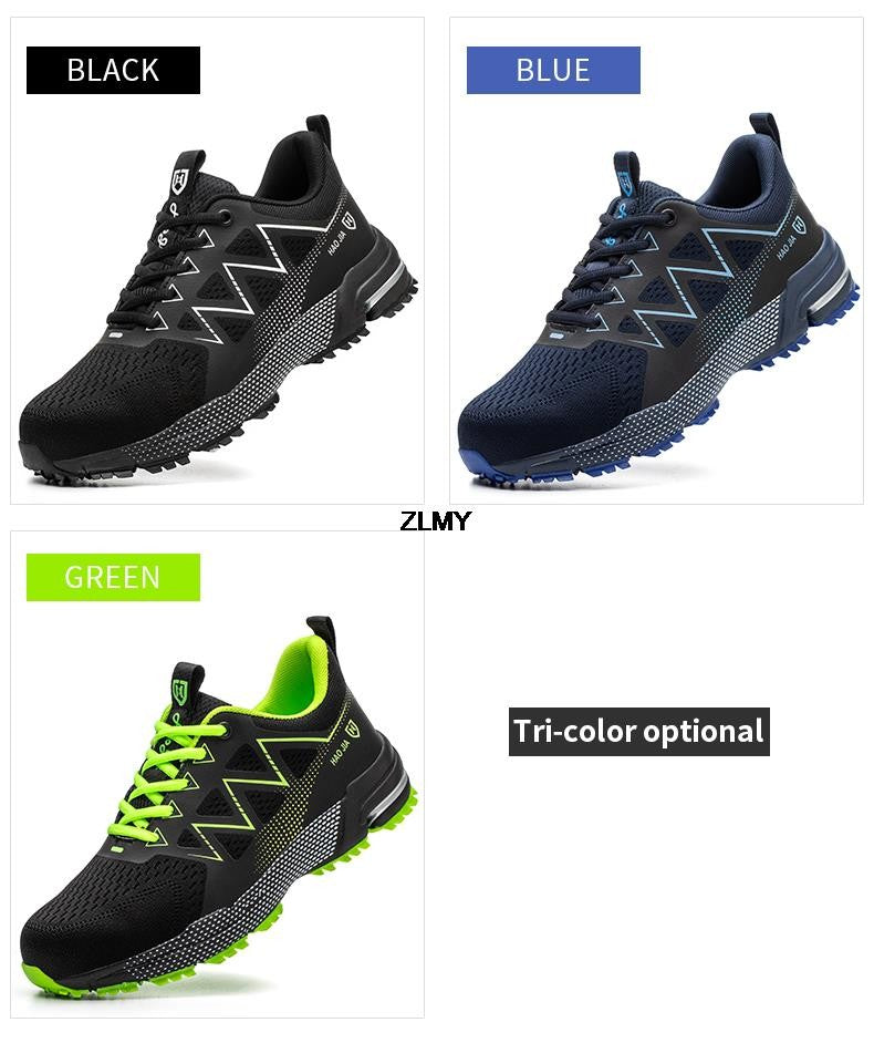 Anti-smash Safety Shoes Men Steel Toe Sneakers Puncture Proof Breathable Work Boots Man Fashion Construction Protective Footwear
