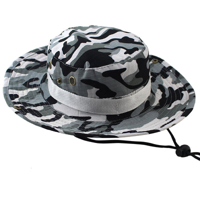 Fashion Men And Women Outdoor Camping Sport Travel Camouflage Fisherman Sunscreen Hat Foldable Wide Brim Soft Hat