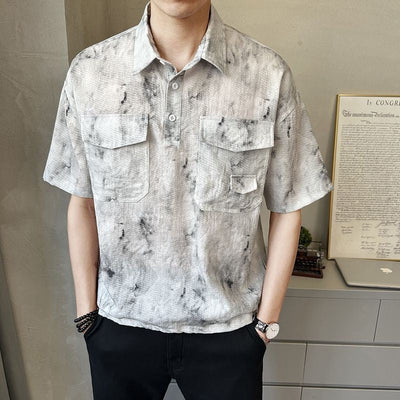 2025 High-end New Short-sleeved Men's Shirt Summer Fashion Trendy Brand Half-sleeved Thin Loose Casual Trend