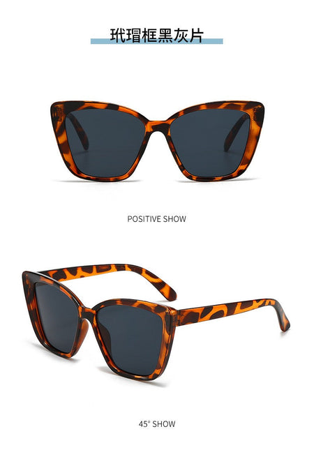 Fashion Street Trend Cat Eye Sunglasses Women Leopard Square Frame Sun Glasses UV400 Lady Brand Designer Eyewear ????? ??? ?????