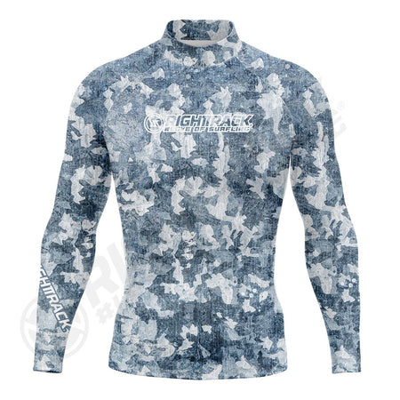 Hot Men's Rashguard Surfing Shirt Camo Lycra Fabrics RIGHTTRACK Surf Sportswear Beach UV Swimwear UPF50+ Clothes