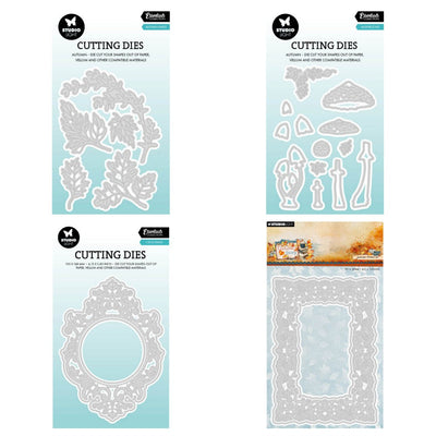 August 2026 New Mushrooms Autumn Frame A6 Autumn Leaves Circle Frame Metal Cutting Dies for DIY Handmade Scrapbook Photo Album