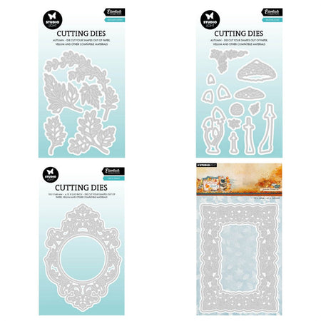 August 2026 New Mushrooms Autumn Frame A6 Autumn Leaves Circle Frame Metal Cutting Dies for DIY Handmade Scrapbook Photo Album