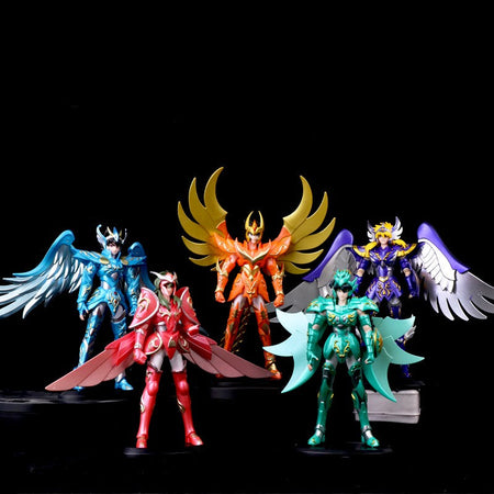 19CM Anime Saint Seiya Shiryuu Hyoga Shun Ikki  phoenix Figure Action Figures Knights Of Zodiac Figures Great Toys Saint Seiya