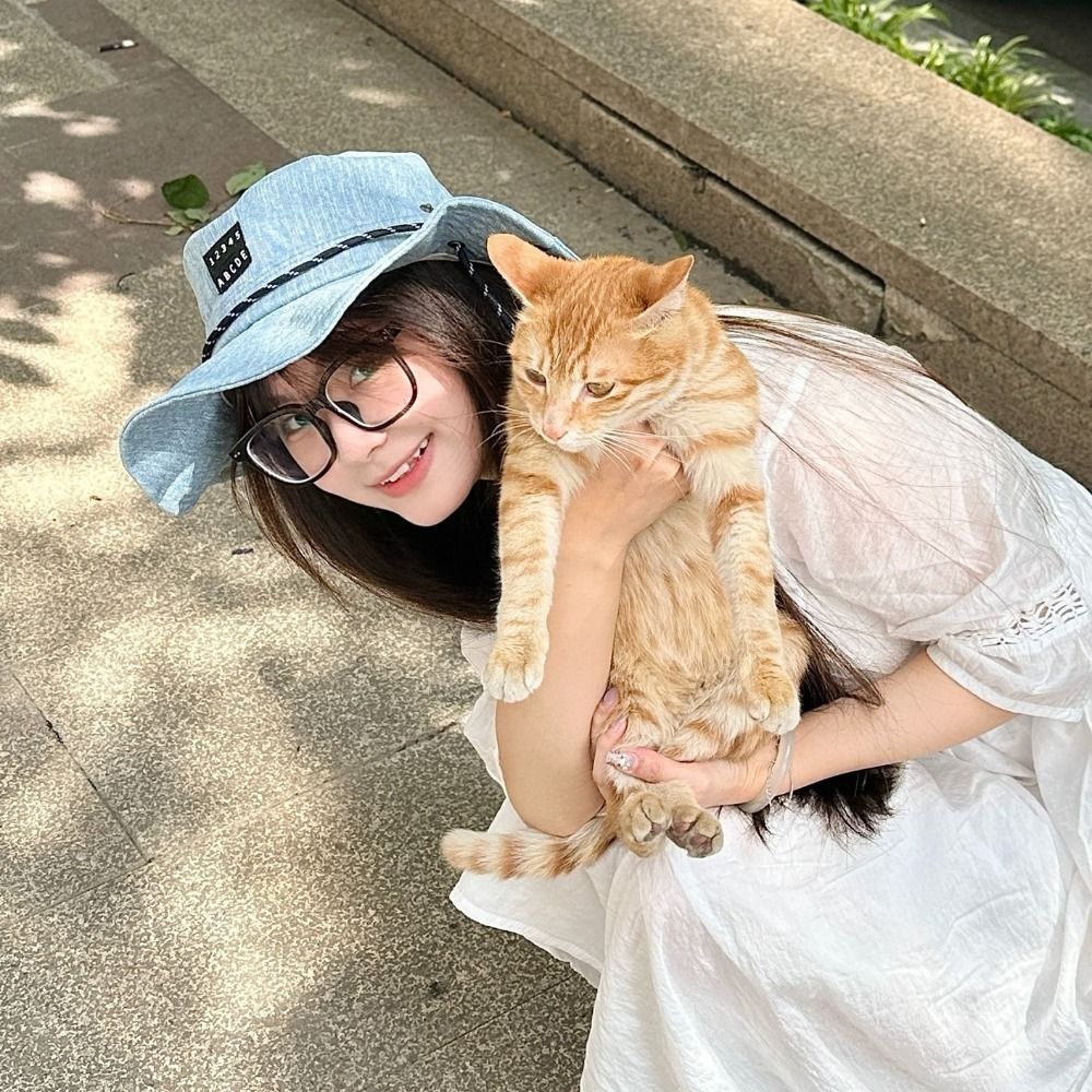 Retro Sunscreen Western Cowboy Hat Lightweight Wide-Brimmed Denim Bucket Hat Japanese Style Cloth Fisherman Hat Travel