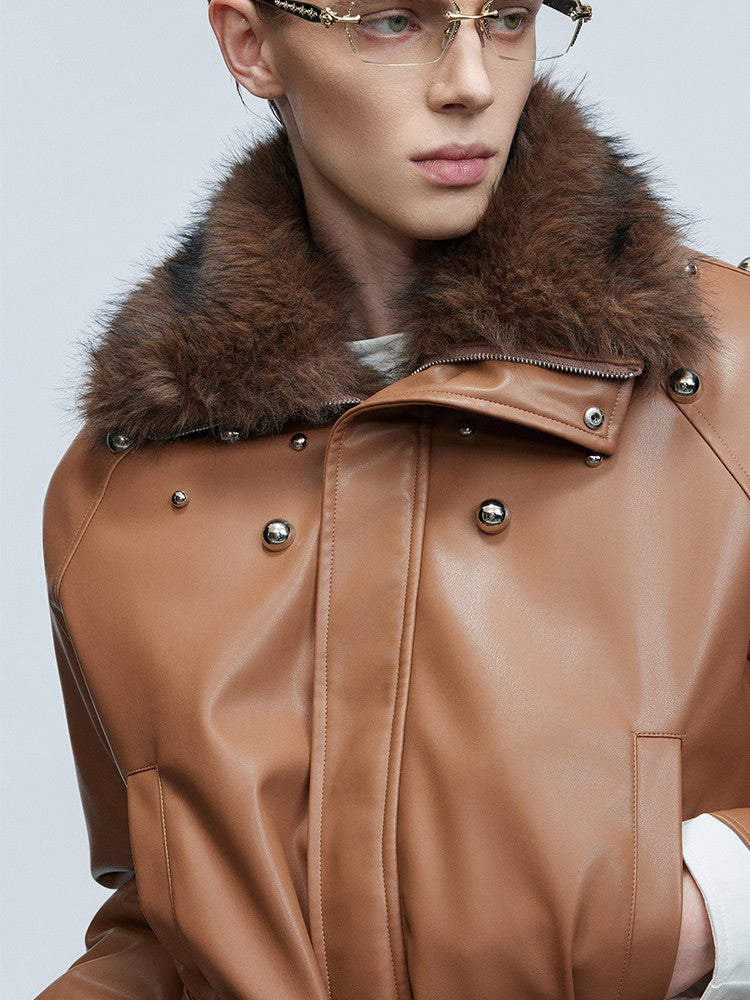LUZHEN Winter Fashion High Quality Reversible Design Fur Liner Warm Leather Parka Men Original 2025 New Niche Padded Coat JY4797