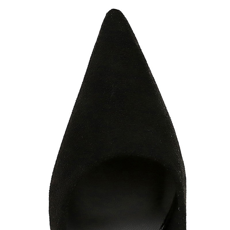 Autumn Simple Elegant 10cm 7cm High Heels Stiletto Womens Shoes Pointed Black Etiquette Professional Single Shoes Wedding Shoes