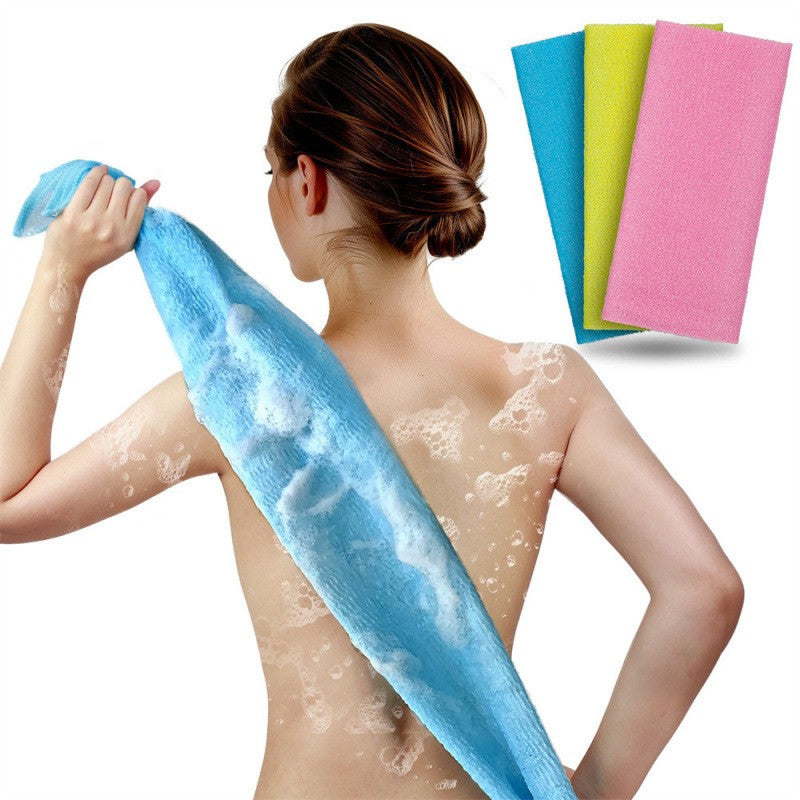 1pc Japanese Body Wash Towel Extended Bath Tool Beauty Skin Exfoliating Washcloth Nylon Skin Polishing Body Back Scrubber Towel