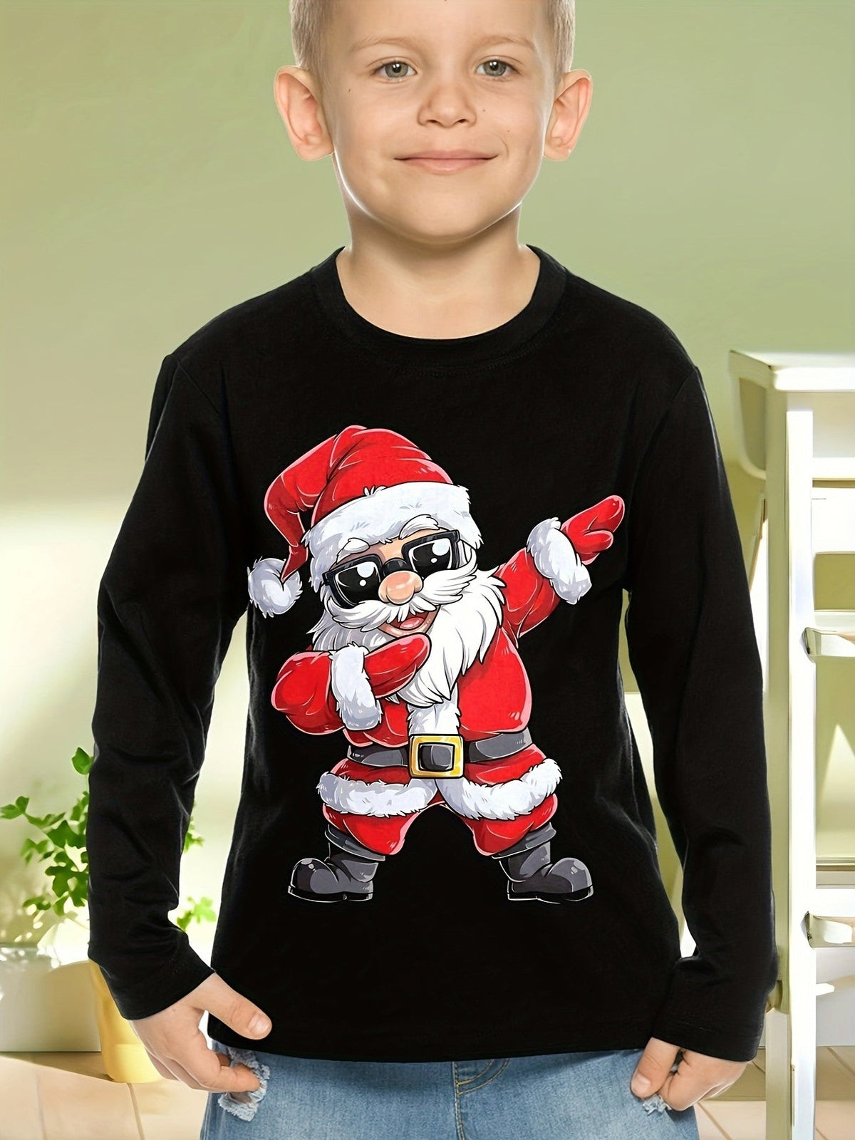 Children's Clothing Boys Tshirt Long Sleeve Creative 3D Christmas Print Kids Spring Fall Clothes Casual O-Neck Girl Clothes Tops