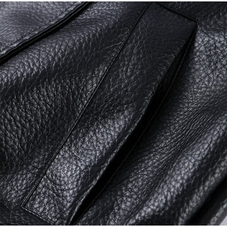 Street Stand Collar Women's Leather Jacket Loose Long Sleeve Zipper Pockets Chic Female Coats 2025 Autumn Winter Lady Outerwear