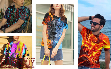 New Fashion Summer Cool 3d Suit Tuxedo Pattern Print Tshirt Men and Women Wear Casual Short-sleeved T-shirt