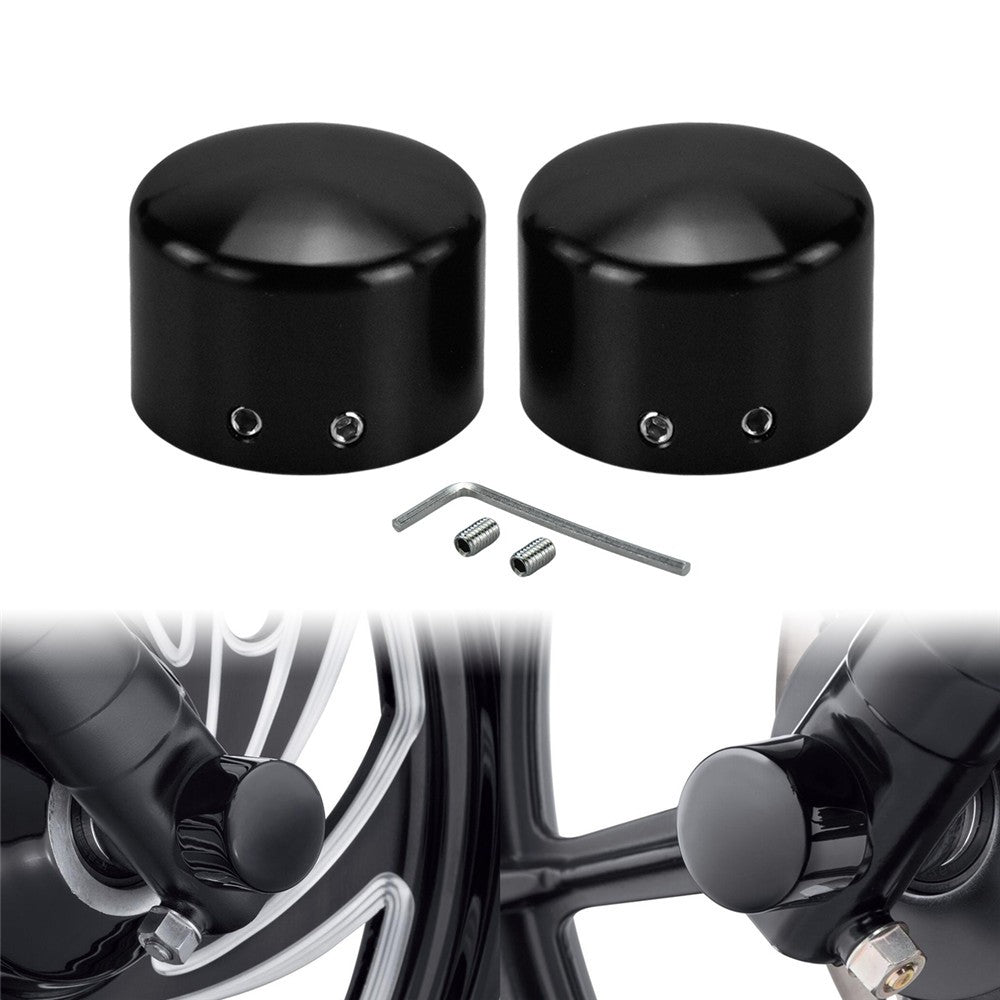 2pcs Motorcycle Front Axle Nut Cover Cap Bolt Black/Chrome For Harley Touring Softail Breakout Dyna Street Bob V-Rod Sportster
