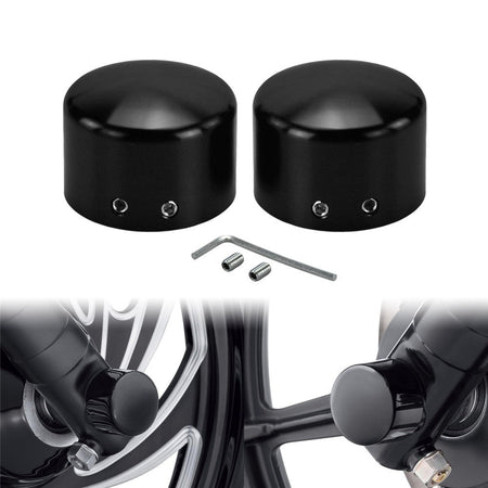 2pcs Motorcycle Front Axle Nut Cover Cap Bolt Black/Chrome For Harley Touring Softail Breakout Dyna Street Bob V-Rod Sportster