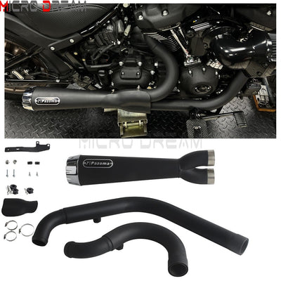 2-in-1 Stainless Steel Motorcycle Exhaust Muffler 1 3/4" to 2" Exhaust Pipes For Harley Low Rider ST Fat Bob FXFB FXFBS 2018-Up