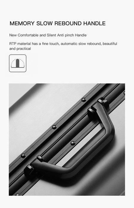 All-aluminum-magnesium alloy suitcase: women's 24-inch aluminum-framed swivel trolley case, men's 20-inch boarding travel metal