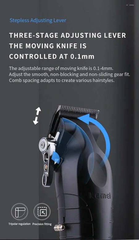Kemei 2299 2296 T95 Professional Hair Clipper Cordless Trimmer Electric Foil Shaver Men Rechargeable Finish Hair Cutting Machine