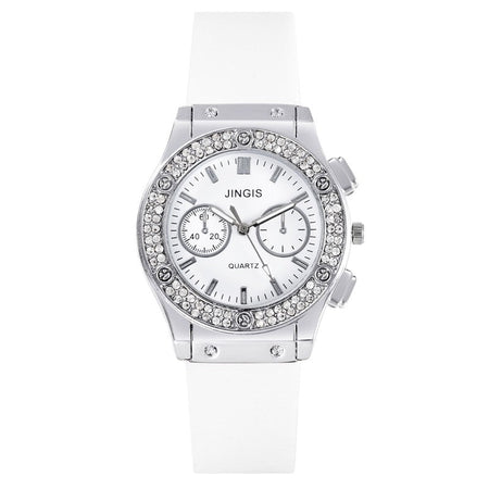 New Women Watches Fashion Silicone Quartz Watch All-Match Men's and Women's Same Diamond Watch Neutral Watch Alloy Student Watch