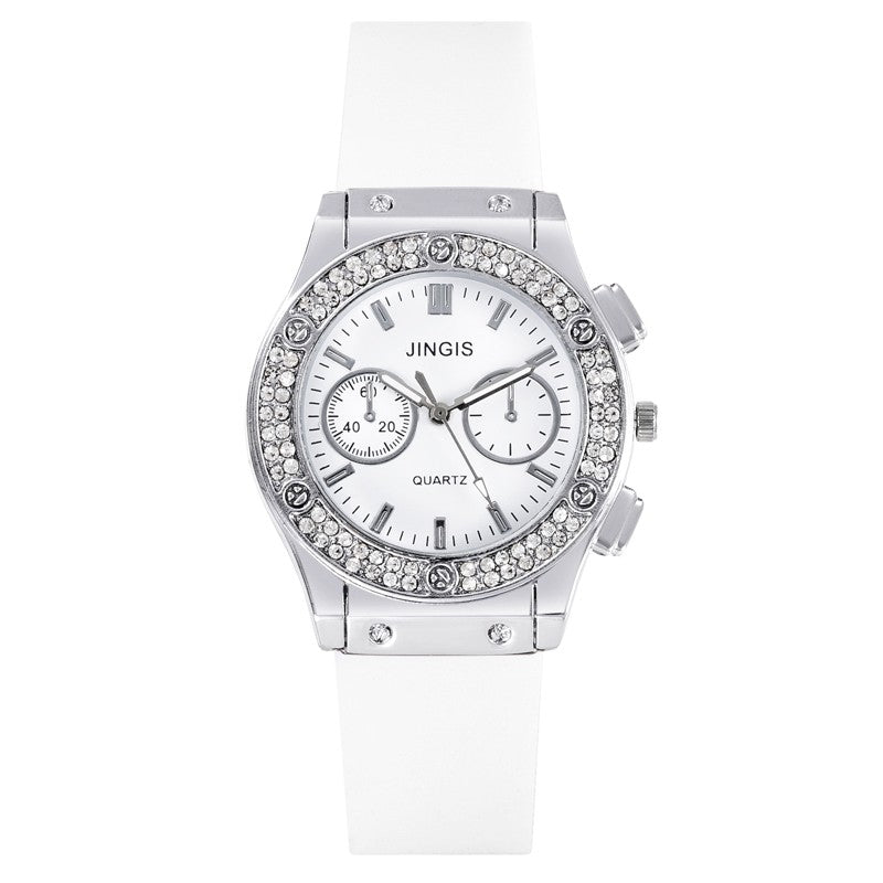 New Women Watches Fashion Silicone Quartz Watch All-Match Men's and Women's Same Diamond Watch Neutral Watch Alloy Student Watch