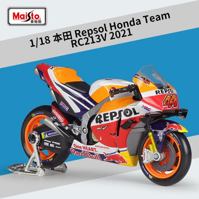 Maisto 1:18 Honda Rc213v Racing Car 2021 moto Gp #44 #93 Racing Imitation Alloy Motorcycle Model Finished Toy Gift Collection