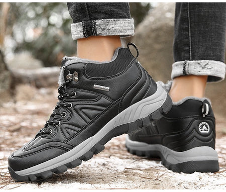 Brand Winter Men's Boots Warm Men's Snow Boots High Quality Leather Waterproof Men Sneakers Outdoor Men Hiking Boots Work Shoes