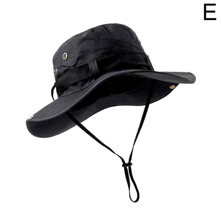 Summer Men Bucket Hat Outdoor UV Protection Wide Brim Panama Safari Hunting Hiking Mesh Fisherman Hat Beach Sunscreen Cap