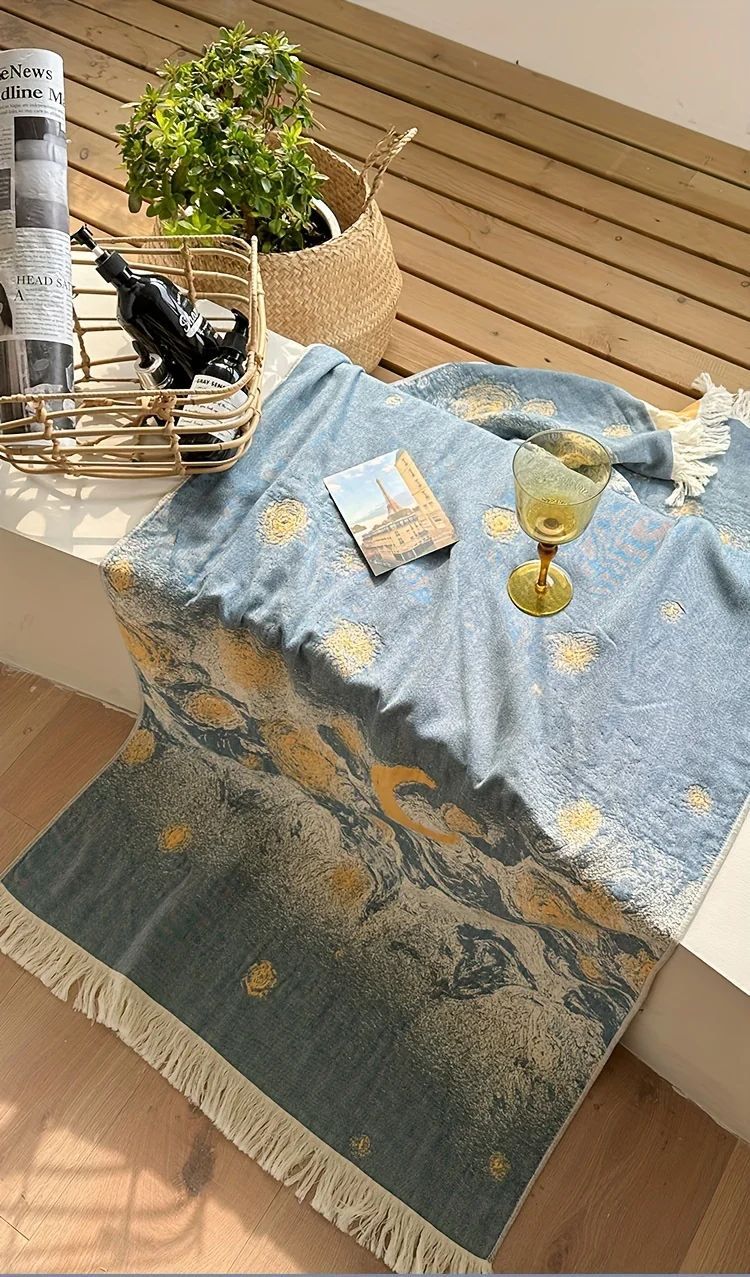 150x73cm Pure Cotton Fantasy Garden Tassel Towel-Soft Skin-Friendly Bath Towel Ideal for Home Swimming Pool Beach Shower Supplie