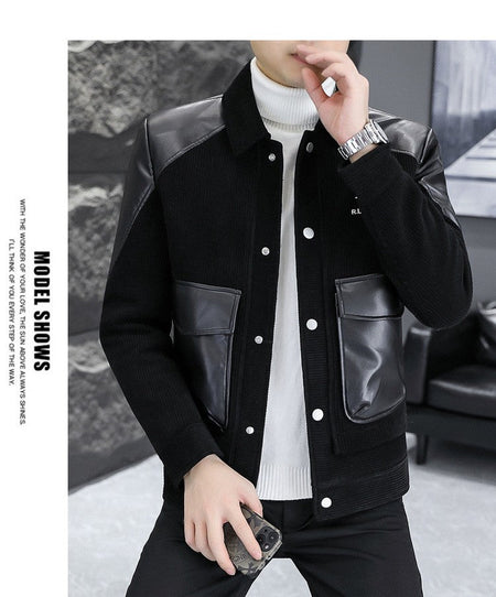 Korean Winter Jacket for Men Thickened and Warm Wool Blends Jacket Casual Business Streetwear Overcoat Social Men Clothing 2023