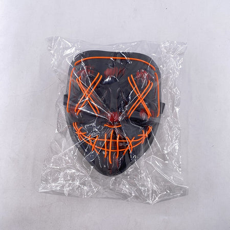 Wireless Neon LED Purge Mask Glow in The Dark Cosplay Horror Mask Halloween Masquerade Party Masks Glowing Funny Dress Up