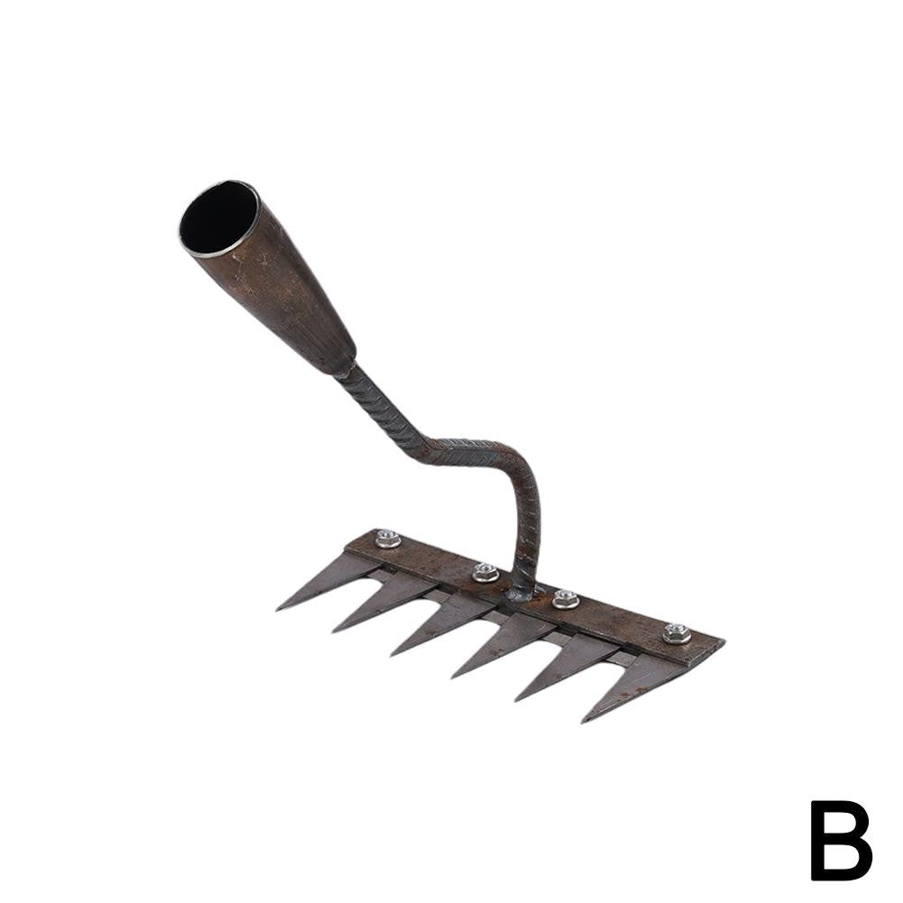 1PCS Teeth Carbon Steel Garden Hand Rake for Farm Garden Weeding Tools Scarifier Agricultural Nail Harrow Metal Harrow