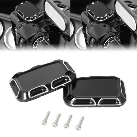 Motorcycle CNC Brake Reservoir Master Cylinder Cover F&R For Harley Touring Road King Street Electra Glide Ultra V-Rod Night Rod