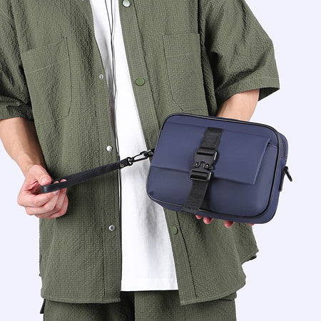 High Quality Soft PU Leather Men's Shoulder Bag Fashion Small Handbag Casual Male Day Clutch Bag