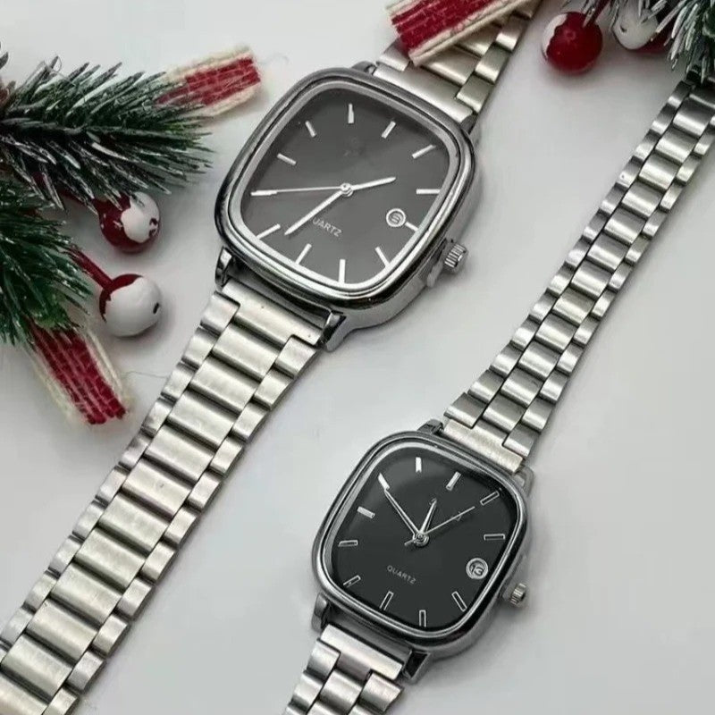 Luxury Square Quartz Watch for Men Casual Student Fashion Simple Design Versatile Stylish Calendar Watches Male Female